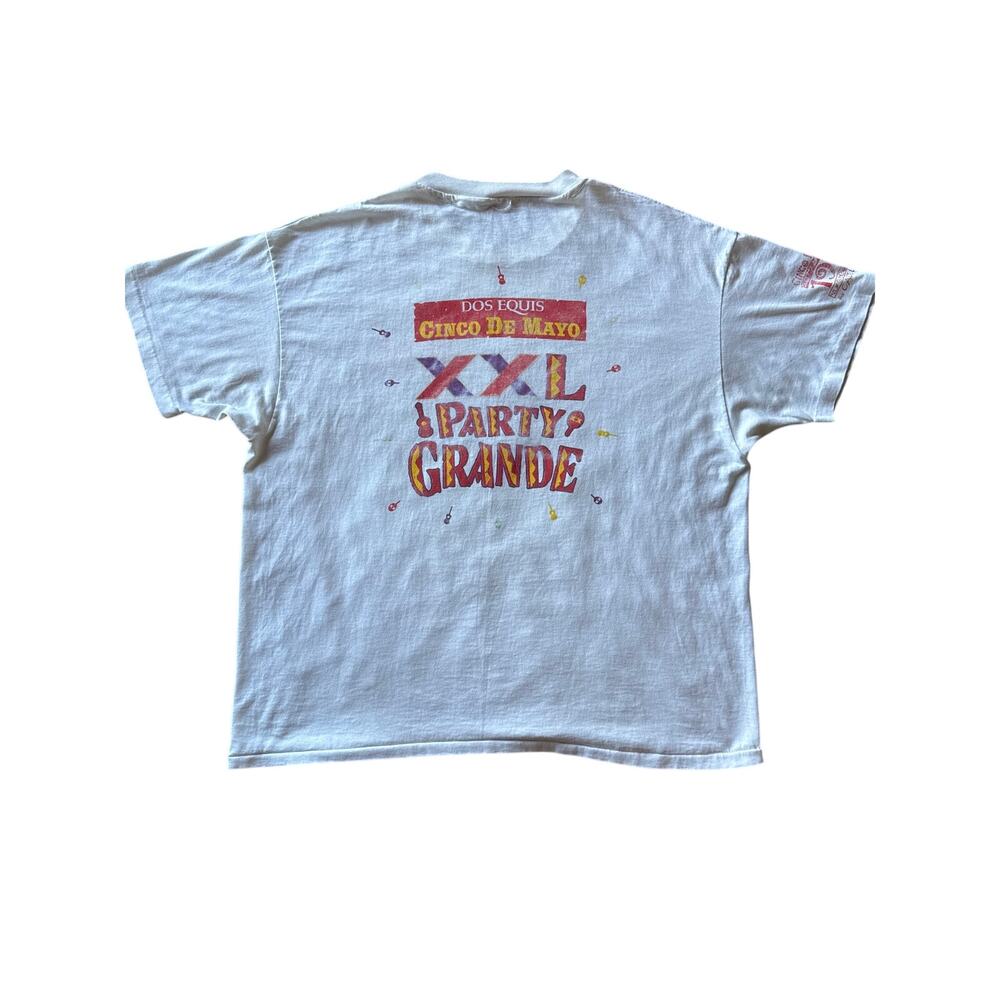 Vintage ‘97 Dos Equis Cinco De Mayo XXL Party Grande Single Stitch White T-Shirt